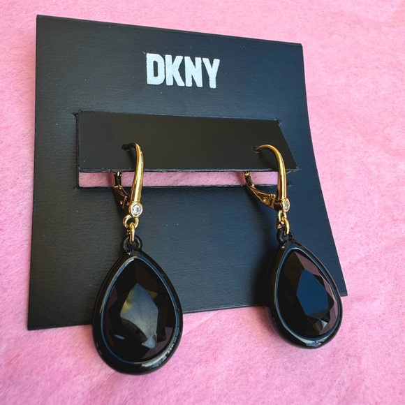 Stone Teardrop Leverback Drop Earrings DKNY - Picture 1 of 4